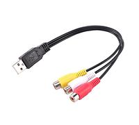 Ghulumn 1 Pc Usb Fiche Mâle un 3 Rca Adaptateur Audio Vidéo Converter Av un/V Câble Usb un Rca Câble pour Hdtv TV Câble Téléviseur