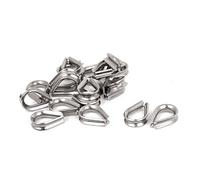 Ghulumn 20 Pieces Cosses de cable metallique Boucle en acier inoxydable pour la cable metallique 2mm - Argent