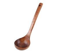 Ghulumn Cuisine Cuisson Poignee Droite Bois Scoop de Soupe Bois cuillere Louche Brun 11" Long