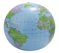 Ghulumn Globe terrestre 16 pouces Jouet de globe gonflable Globe de formation géographique 40 cm en Plastique, bleu océan, vert forêt, type politique