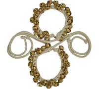Ghungroo Cloches pour danse classique indienne - 25,-25 Cloches n° 14 en laiton faites à la main en coton pour danse kathak enfants adultes (1 paire)