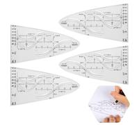 GHVACZS 4 Pièces Pochoirs de Dessin Parabolique, Pochoir Parabole, Gabarit de Parabole Mathématique, Convient aux Étudiants, aux Designers et aux Employés de Bureau