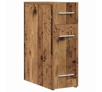 GHVBNMF Armoire à pharmacie aspect bois vieilli 20 x 45,5 x 60 cm | Commode compacte avec 3 tiroirs et poignées en acier pour couloir, cuisine ou salon. Idéal pour les petites niches.