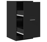 GHVBNMF Armoire à pharmacie noire - 40 x 41 x 77,5 cm - Commode en bois | Tiroir compact pour cuisine, salon et bureau avec 2 tiroirs et étagère robuste pour un espace de rangement ordonné.