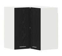 GHVBNMF Armoire suspendue Lyon noir aspect chêne 57 x 57 x 60 cm | Étagère murale compacte en bois avec 1 étagère pour cuisine et salle à manger, charge jusqu'à 80 kg.