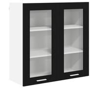GHVBNMF Armoire suspendue noire aspect chêne 80 x 31 x 80 cm Armoire de | Armoire de cuisine murale moderne à l'aspect bois élégant qui assure de l'ordre et de l'espace de rangement dans la salle à