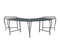 GHVBNMF Banc d'arbre demi-cercle 4 places 160 x 80 x 44 cm en acier argenté | Banc semi-circulaire en acier mat pour 4 personnes, idéal pour décorer autour des troncs d'arbres dans le jardin et la cour.