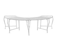 GHVBNMF Banc d'arbre demi-cercle 4 places en acier blanc vieilli 160 x 80 | Banc d'arbre semi-circulaire en acier mat pour le jardin et la cour. Siège extérieur 4 places peu encombrant.