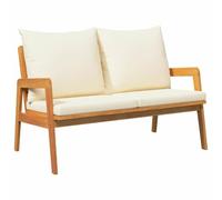 GHVBNMF Banc de jardin en bois massif d'acacia avec coussin Huile naturelle | Banc complémentaire pour balcon et terrasse avec surface huilée, coussins souples inclus.
