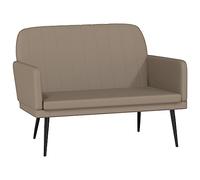 GHVBNMF Banc marron cappuccino 107 x 80 x 81 cm en cuir synthétique et | Banc rembourré confortable avec accoudoirs et dossier incliné pour salon, couloir ou table de lecture au design moderne.