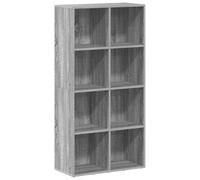 GHVBNMF Bibliothèque Buffet 8 compartiments Gris Sonoma 66 x 30 x 130 cm | Étagère flexible avec 8 compartiments pour le salon et la chambre à coucher, peut également être utilisée horizontalement