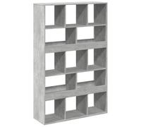 GHVBNMF Bibliothèque en bois gris béton 100 x 33 x 156,5 cm | Utilisation flexible de l'espace comme cloison avec 13 compartiments pour le salon et la chambre à coucher. Surface solide en