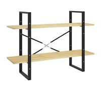 GHVBNMF Bibliothèque en pin massif 100 x 30 x 70 cm | Étagère de classement ouverte avec 2 niveaux en bois non traité et cadre en métal pour salon et bureau.