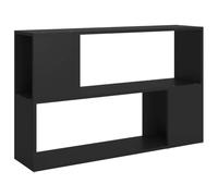 GHVBNMF Bibliothèque noire - 100 x 24 x 63 cm - En bois | Étagère de séparation ouverte moderne à 2 niveaux pour le salon et le bureau, utilisable des deux côtés avec protection