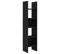 GHVBNMF Bibliothèque noire aspect chêne 40 x 35 x 180 cm | Étagère autoportante avec 5 ouvertures pour salon, bureau et couloir. Merveille de l'espace mince pour les livres et la