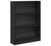 GHVBNMF Bibliothèque noire aspect chêne 80 x 24 x 109 cm | Étagère compacte avec 3 compartiments ouverts pour chambre à coucher et couloir. Offre jusqu'à 60 kg de charge dans un petit