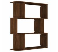 GHVBNMF Bibliothèque, séparateur de pièce, marron, aspect chêne, 80 x 24 x | Étagère de rangement compacte avec 9 compartiments pour couloir, chambre à coucher et salon. Surface facile d'entretien avec