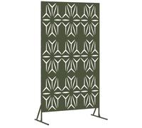 GHVBNMF Brise-vue de jardin en acier - Vert olive - 100 x 50 x 180 cm | Élégante protection de la vie privée pour le jardin et la terrasse. Construction robuste qui protège du vent et des regards