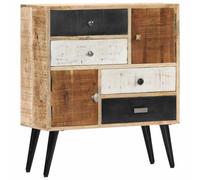 GHVBNMF Buffet 70 x 30 x 78 cm en bois massif de manguier | Armoire compacte en bois pour le salon avec 4 tiroirs et 2 portes pour un rangement ordonné dans le style du milieu du siècle