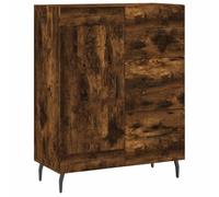 GHVBNMF Buffet avec tiroirs et porte 69,5 x 34 x 90 cm Chêne fumé | Armoire d'appoint polyvalente pour salon et couloir avec 3 tiroirs, 2 compartiments et pieds robustes en métal.