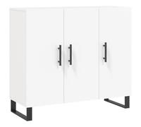GHVBNMF Buffet blanc 90 x 34 x 80 cm Buffet commode avec portes | Buffet compact blanc pour le salon et le couloir avec pieds métalliques stables et beaucoup d'espace de rangement derrière