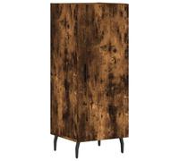 GHVBNMF Buffet en chêne fumé 34,5 x 34 x 90 cm Armoire d'appoint en bois | Armoire d'appoint étroite avec 3 compartiments et porte pour couloir, salon ou chambre à coucher. Pieds métalliques stables