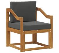 GHVBNMF Canapé d'extérieur en bois d'acacia - Fauteuil de jardin modulable | Module d'assise résistant aux intempéries pour terrasse et jardin, avec coussin confortable anthracite pour des heures de