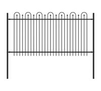 GHVBNMF Clôture arquée DRONTEN en acier noir 200 x 150 cm | Clôture en métal flexible avec arc pointu pour le jardin et les limites de terrain, angles réglables et montage facile à