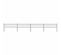 GHVBNMF Clôture de jardin en acier - 6,8 m - Noir - 4 éléments et 5 poteaux