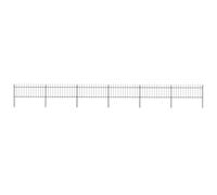 GHVBNMF Clôture de jardin en acier noir 10,2 m Lot de 6 éléments de clôture | Grille métallique élégante en acier revêtu par pulvérisation pour jardin, terrain et entrée.