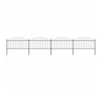 GHVBNMF Clôture de jardin en acier noir 6,8 m Lot de 4 éléments de clôture | Délimitation fiable de terrain pour jardin et jardin avant avec pointes décoratives et double direction de montage.