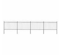 GHVBNMF Clôture de jardin en acier noir 680 x 170 cm, lot de 4 éléments et | Clôture extérieure décorative pour jardin avant et terrain. Délimitation robuste avec pointes de lance et accessoires.