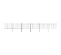 GHVBNMF Clôture de jardin en métal - 10,2 m - Avec 6 éléments - 7 poteaux | Système de délimitation décoratif en acier revêtu par pulvérisation pour jardin, terrain et allée. Modulaire extensible.
