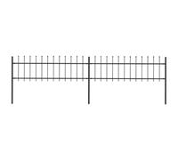GHVBNMF Clôture de jardin en métal noir 340 x 110 cm 2 éléments de clôture | Clôture décorative avec pointes élégantes pour jardin, jardin avant et terrain. Revêtement en poudre et extensible.
