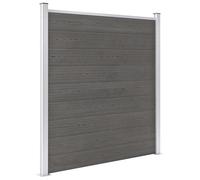 GHVBNMF Clôture de jardin en WPC - 180 x 186 cm - Gris - Avec 2 poteaux