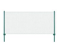 GHVBNMF Clôture en treillis avec 11 poteaux - 25 x 1 m - Vert | Grillage métallique polyvalent pour jardin et arrière-cour, kit résistant aux intempéries avec accessoires de bordure de