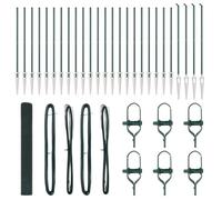 GHVBNMF Clôture en treillis avec piquets Vert 50 m x 1,2 m Kit de clôture | Kit complet de clôture en treillis solide en acier et PVC pour l'extérieur, idéal comme délimitation de terrain sur la