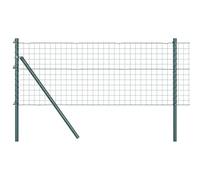 GHVBNMF Clôture en treillis vert 0,8 x 25 m avec poteaux | Clôture de jardin flexible en acier et PVC pour l'extérieur comme la terrasse, le terrain et les enclos pour animaux avec