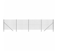 GHVBNMF Clôture grillagée anthracite 2 x 10 m avec poteaux - Clôture | Kit complet avec 5 poteaux et pince pour la bordure sûre du jardin, de la propriété ou comme enclos robuste pour animaux.