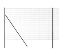 GHVBNMF Clôture grillagée en acier gris avec poteaux 1,6 x 10 m | Ensemble complet robuste pour jardin et terrasse : délimitez les limites du terrain avec style et divisez les zones de