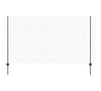 GHVBNMF Clôture métallique grillagée avec poteaux Gris 1000 x 140 cm | Kit complet de clôture de jardin flexible pour terrasse et cour. Le design revêtu par pulvérisation offre une protection