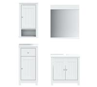 GHVBNMF Ensemble de meubles de salle de bain 4 pièces Berg en pin blanc