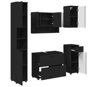 GHVBNMF Ensemble de meubles de salle de bain 5 pièces avec armoire miroir | Combinaison de lavabo pratique pour petites et grandes salles de bain avec beaucoup d'espace de rangement et pieds
