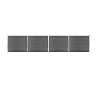 GHVBNMF Ensemble d'éléments de clôture WPC - 699 x 146 cm - Noir