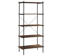 GHVBNMF Étagère à 5 étages en acier - 80 x 40 x 163 cm - Noir | Étagère polyvalente pour charges lourdes pour salon, bureau et garage avec sols en bois robuste et protection