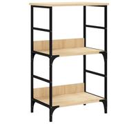 GHVBNMF Étagère sur pied en chêne Sonoma 50 x 33 x 82 cm avec 2 | Étagère compacte au design industriel pour chambre à coucher, bureau et couloir avec protection anti-basculement et socle en