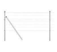 GHVBNMF Euroclôture avec poteaux - 0,6 x 25 m - En acier et PVC - Argenté | Kit complet de clôture en treillis stable pour jardin et terrain, flexible et adaptable avec accessoires de montage au look