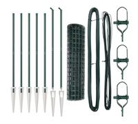 GHVBNMF Euroclôture avec poteaux - 1,4 x 10 m - Clôture de jardin en acier | Kit complet de clôture en treillis solide pour jardin et terrasse pour délimitation flexible et aménagement sûr des terrains.