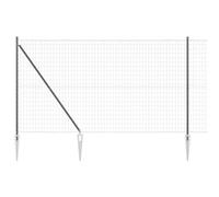 GHVBNMF Euroclôture avec poteaux - 1,6 x 10 m - Gris - En acier et PVC | Kit complet de clôture de jardin flexible avec poteaux et fil pour terrasse et terrain en extérieur.
