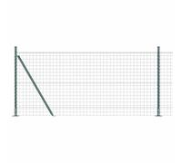 GHVBNMF Euroclôture avec poteaux - 25 x 1 m - En acier et PVC - Vert | Kit complet de clôture stable pour jardin et terrasse, montage flexible pour délimiter les terrains et l'aménagement des